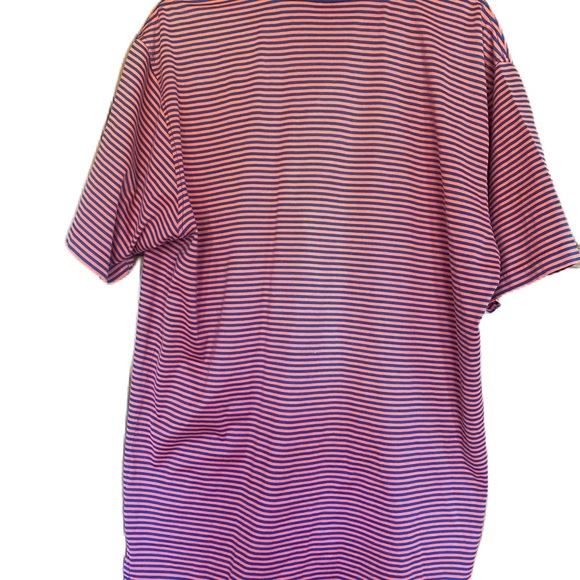 Peter Millar orange and navy polo shirt. Size Large - Picture 2 of 4